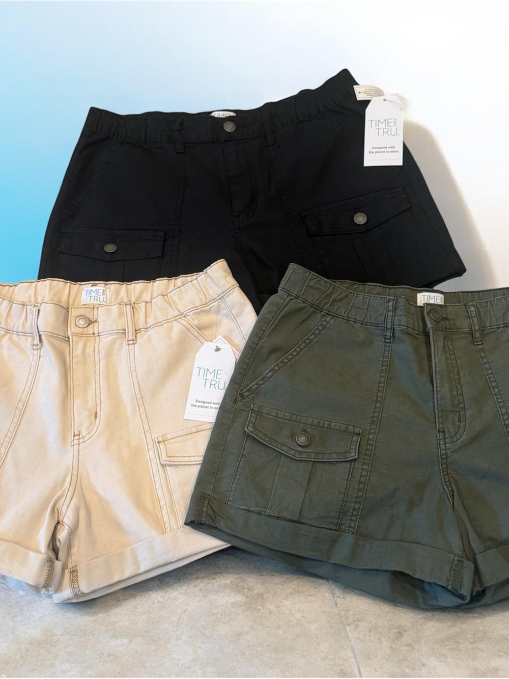 Women's Utility Shorts - Black, Olive, Beige nwt